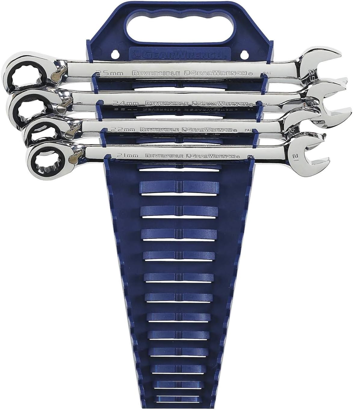 8 Pc. 12 Pt. Reversible Ratcheting Combination Wrench Set, Metric K743