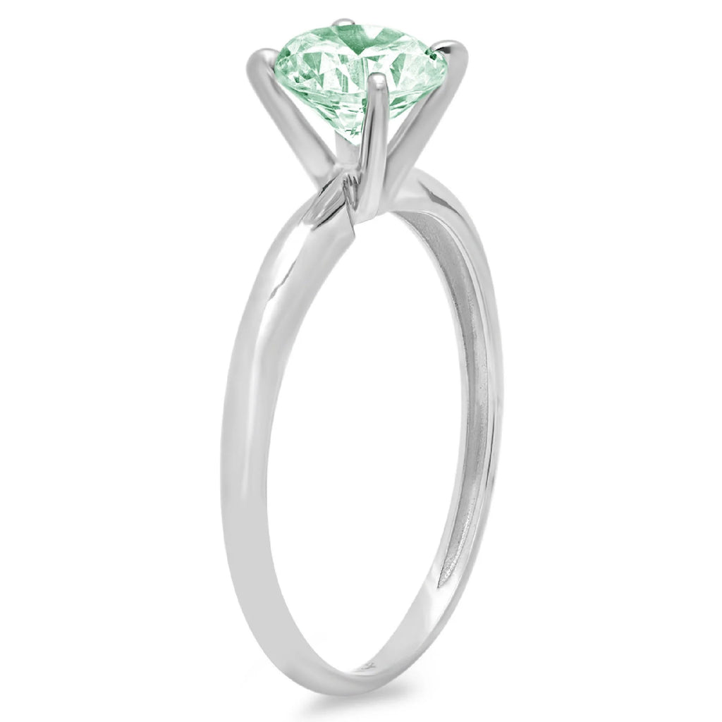 18k White Gold Solitaire Ring S554