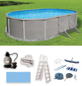 18-ft x 33-ft Oval 52-in Deep Metal Wall Swimming Pool S625441