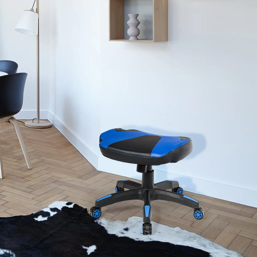 Blue Height Adjustable Swivel Gaming Ottoman Footstool A214