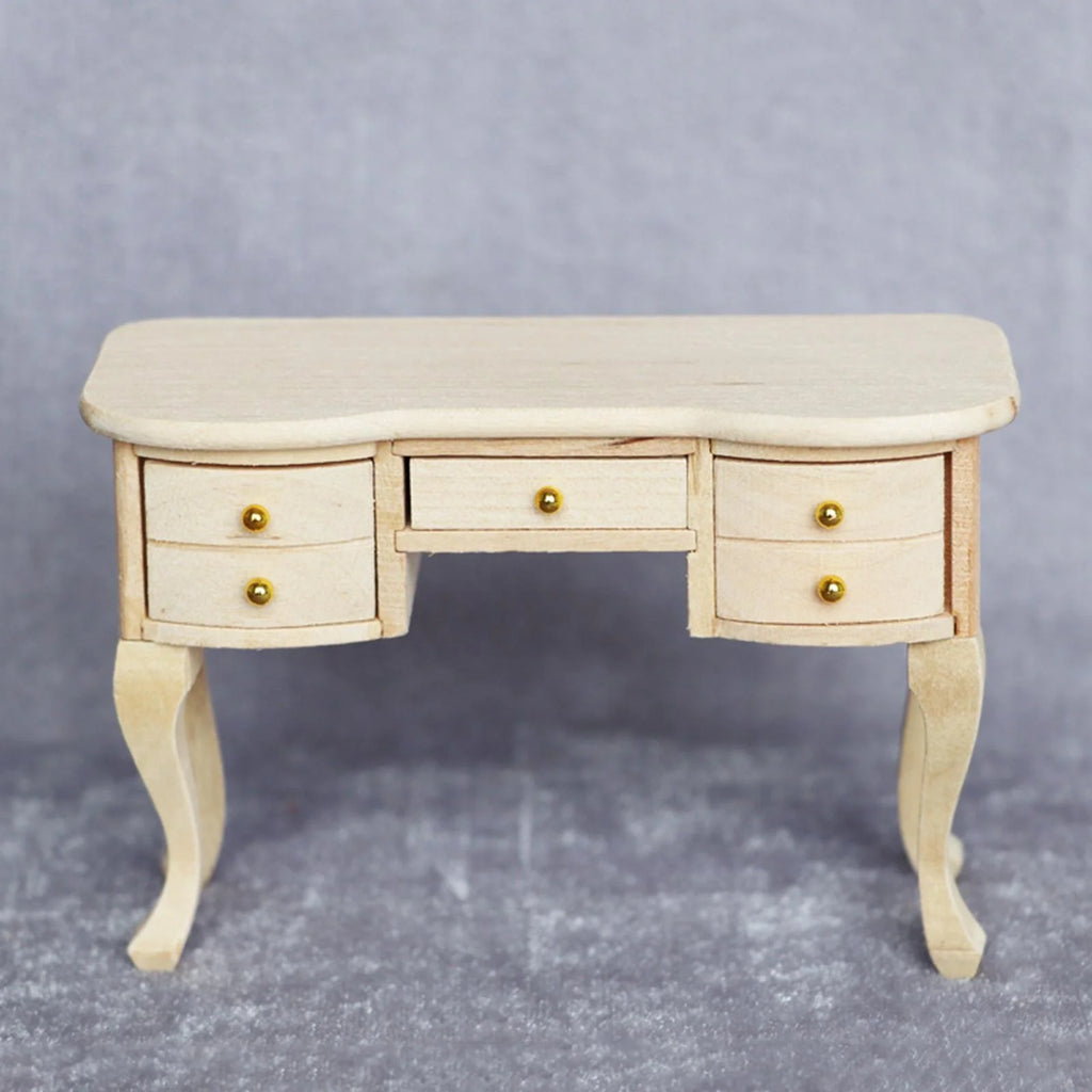Unpainted Wooden 1:12 Dollhouse Miniature Desk H96971