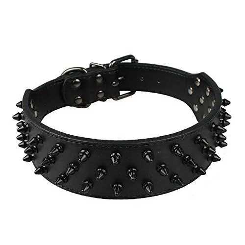 Black Spiked Studded Dog Collar A722