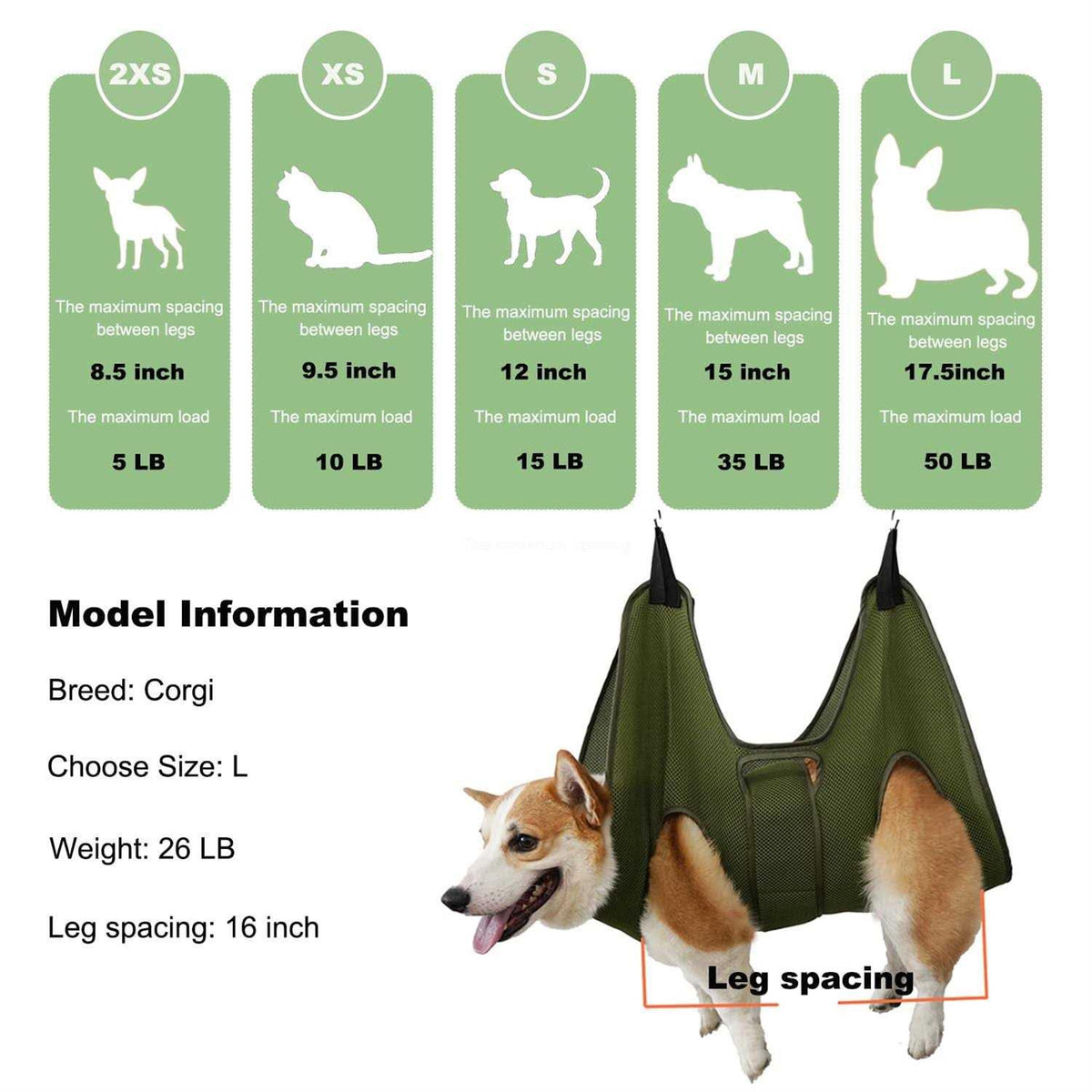 Breathable Dog Grooming Hammock Harness with Nail Clippers N332721