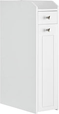 White Small Bathroom Storage Cabinet with Slide Out Drawers B5788