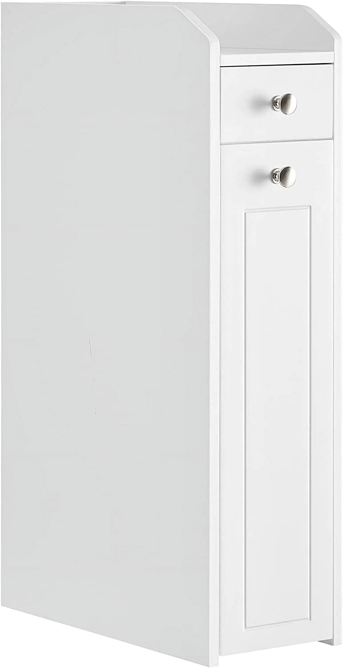 White Small Bathroom Storage Cabinet with Slide Out Drawers B5788