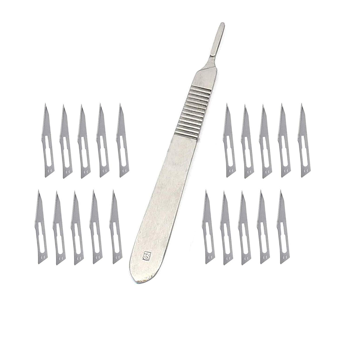 1 Stainless Steel Scalpel Knife Handle #3 with 20 Sterile Blades #11 H48531