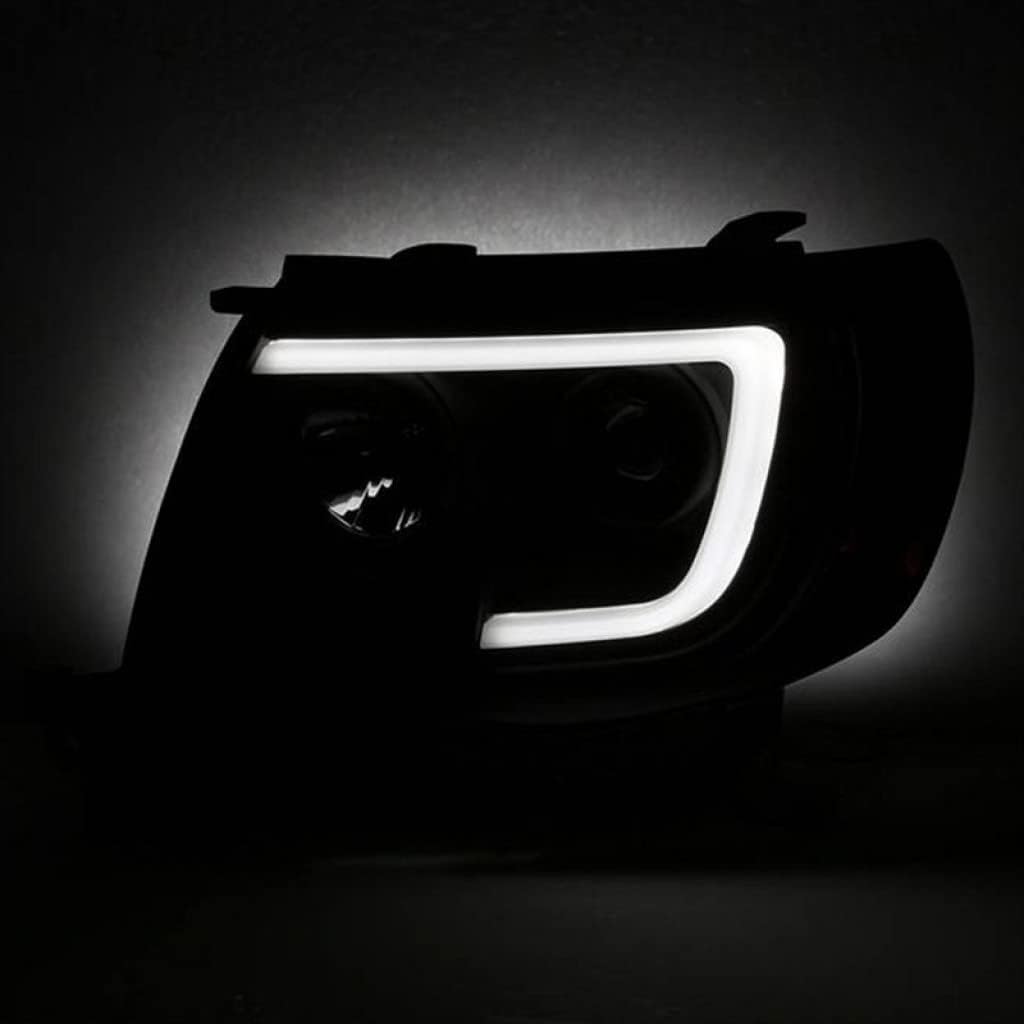 Black Smoke Headlights Pair with Light Bar DRL G2305