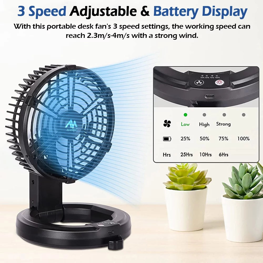 Rechargeable Camping Fan with LED Lantern B442930