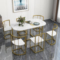 7-Piece Faux Marble Dining Table Set B938682