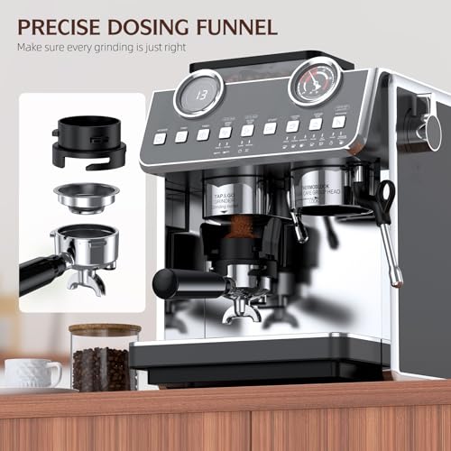 20 Bar 58mm Stainless Steel Espresso Machine with Grinder S3217