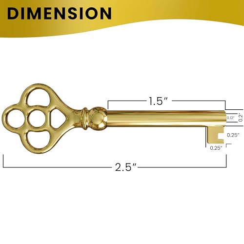 Hollow Barrel Brass Plated Replacement Skeleton Key (Pack of 1) R235155