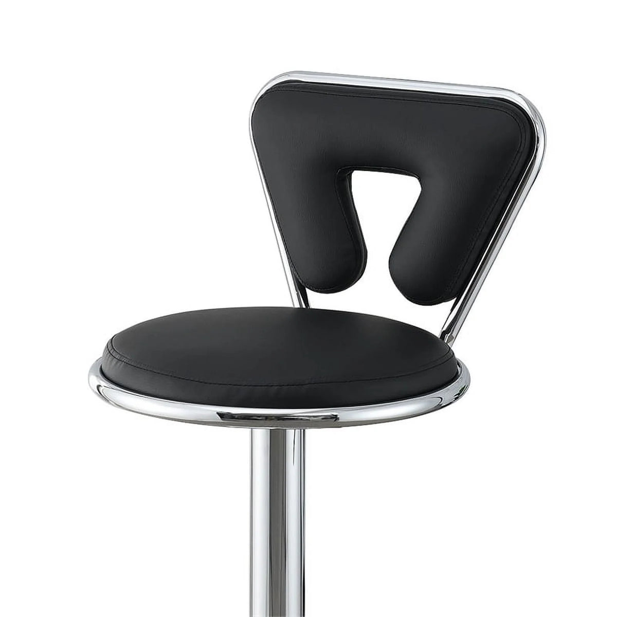Black Faux Leather Adjustable Height Swivel Barstool Set of 2 K7111