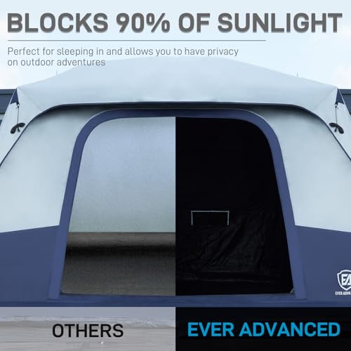10 Person Blackout Camping Tent with Rainfly and Carry Bag I409