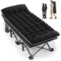 32" Extra Wide Heavy Duty Portable Camping Cot with Thick Mattress M5117