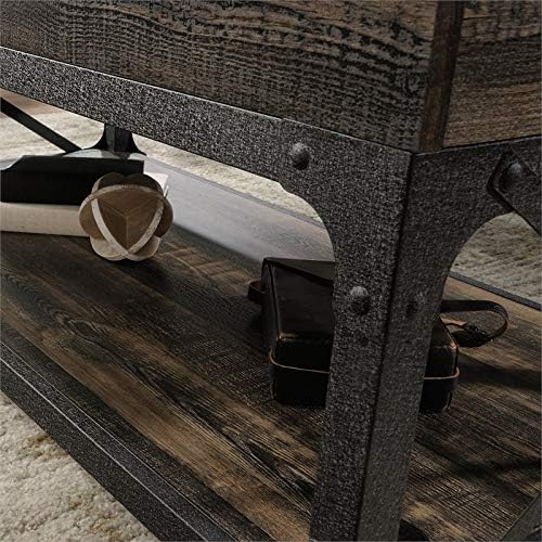 Wood and Metal Lift-Top Coffee Table in Carbon Oak/Black Q5698