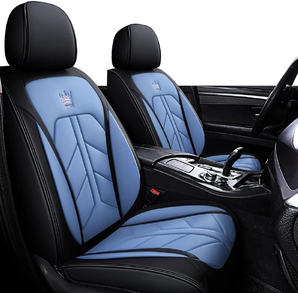 Black-Red Leatherette Car Seat Covers Full Set F526