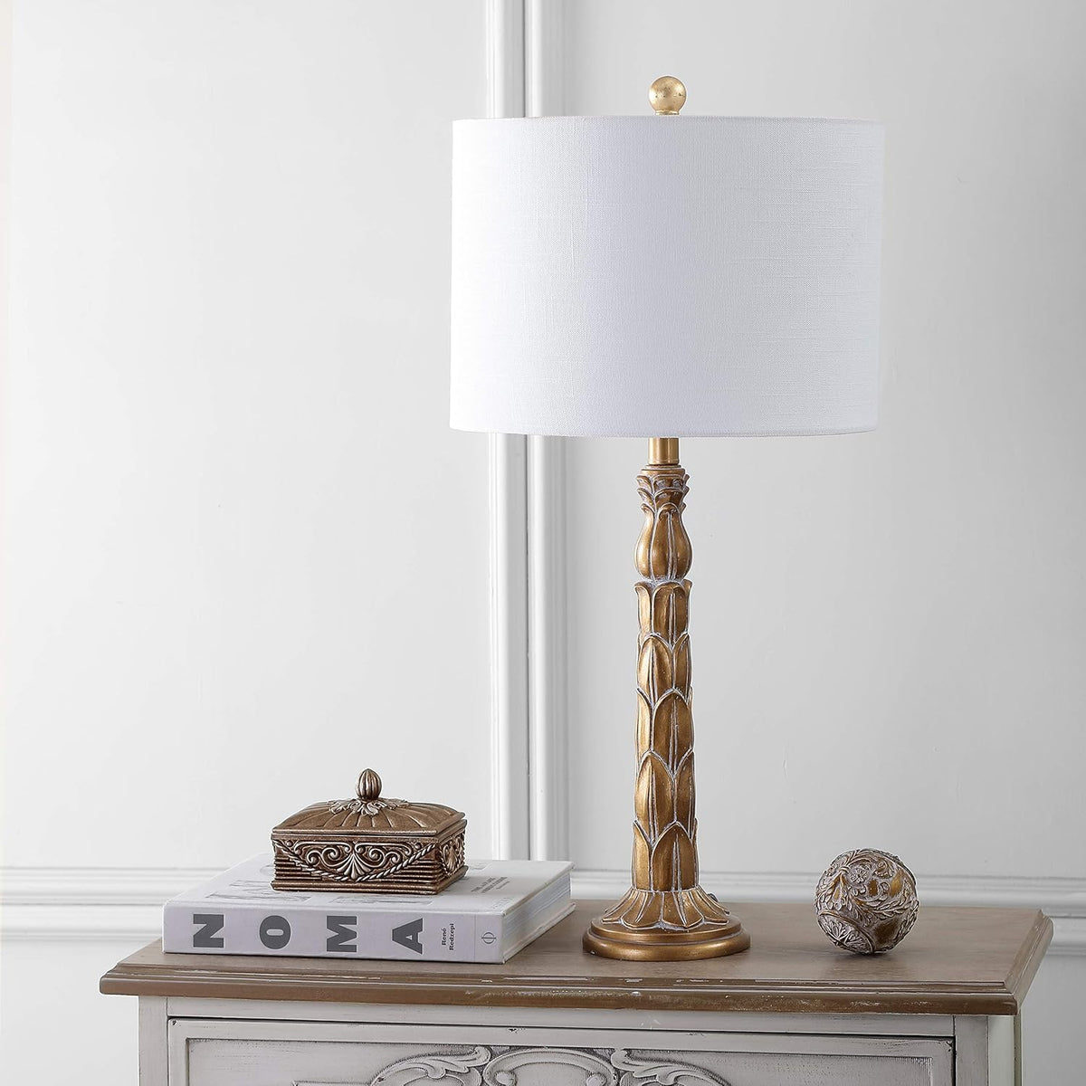 Antique Gold Resin LED Lamp G110