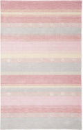 Light Blue / Pink Square Kids Rug U9108