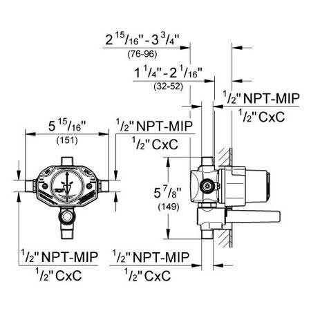 Universal Pressure Balance Rough-In Valve with Diverter I51451