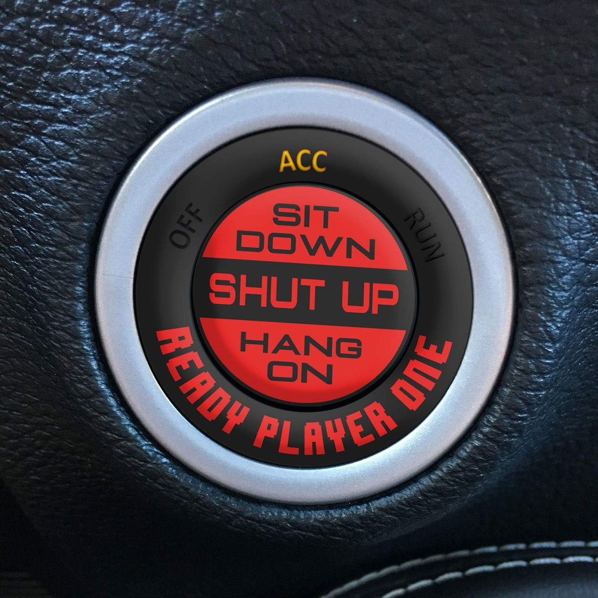 Engine Start Stop Button Overlay Ruby Red Sticker Emblem H699