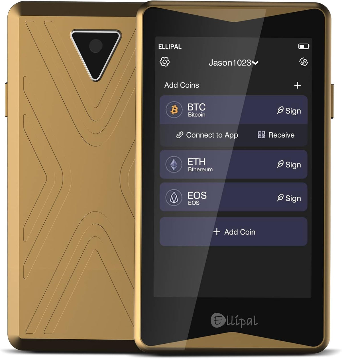 Gold Titan Cryptocurrency Hardware Wallet Y588546