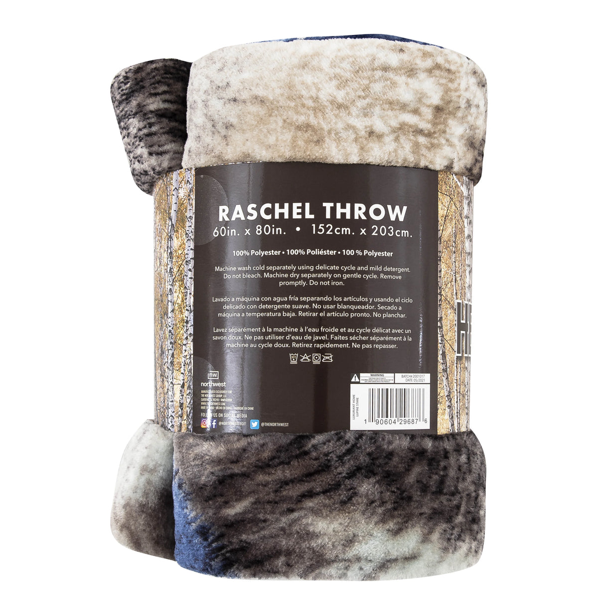 Oversized Raschel Throw Blanket, 60 x 80 inches Z609621