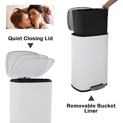 50 Liter Stainless Steel Trash Can with Lid and Foot Pedal D52031