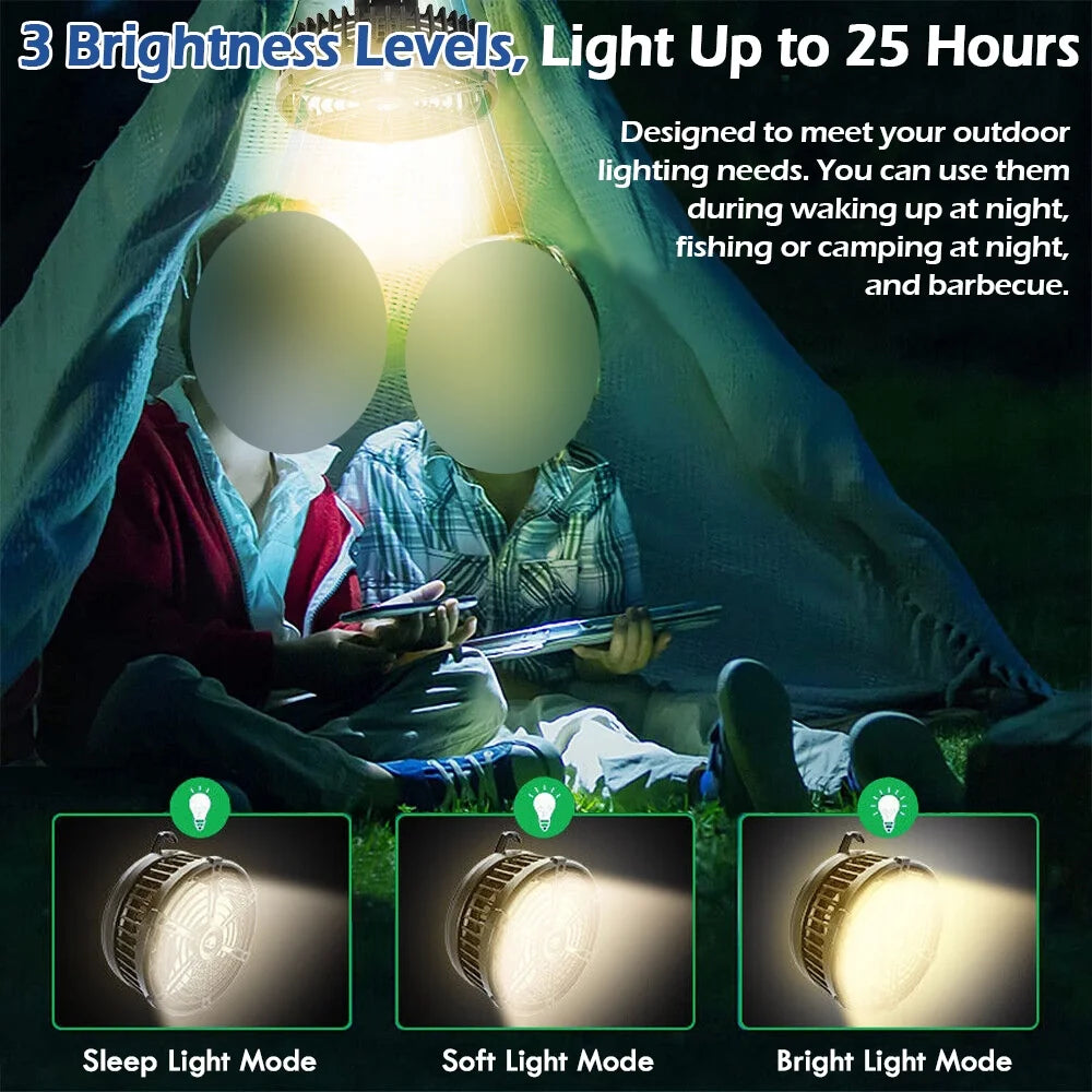Rechargeable Camping Fan with LED Lantern B442930
