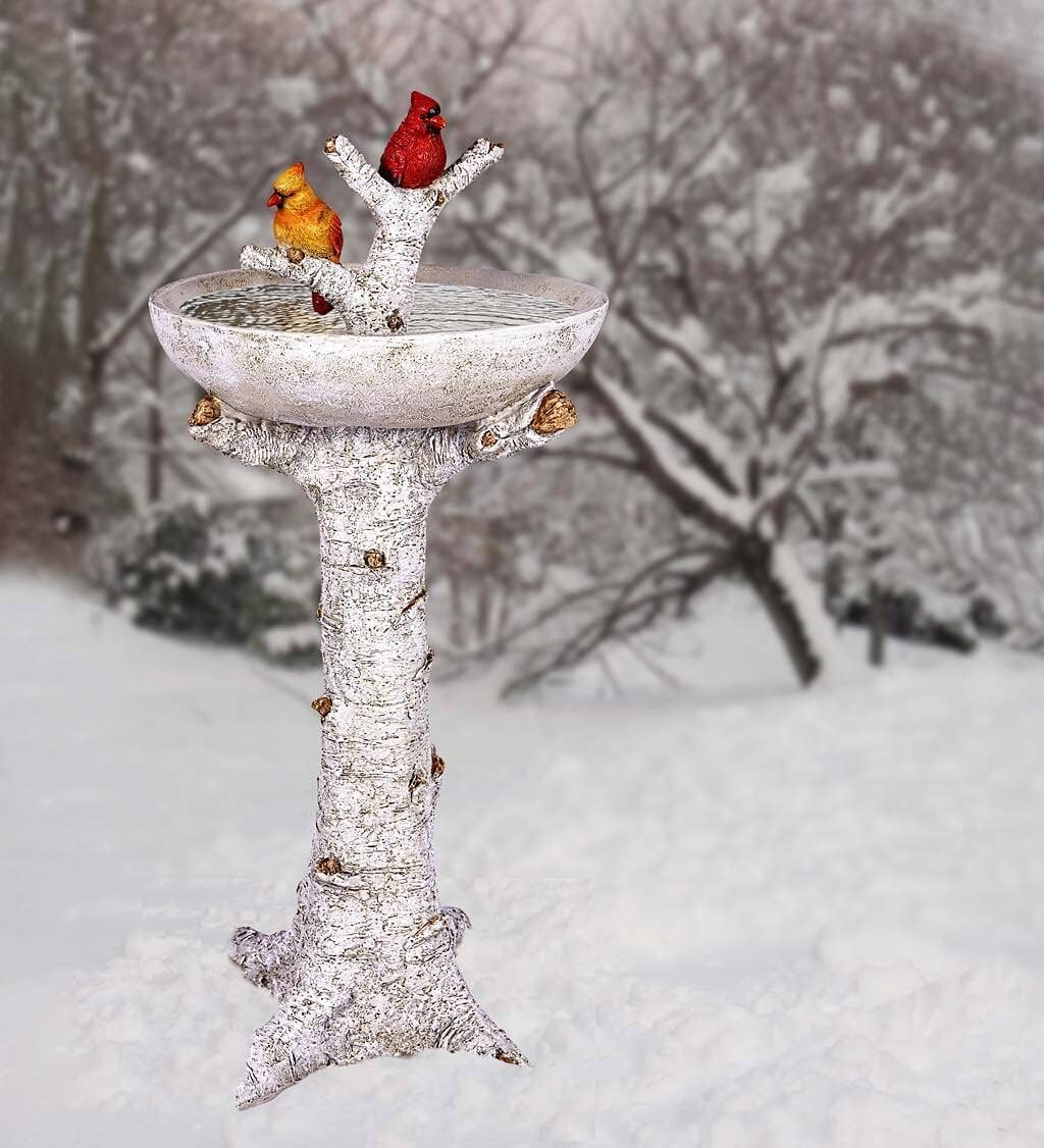 Resin Birdbath, Hand Painted, 12" dia. x 27½"H Q9196