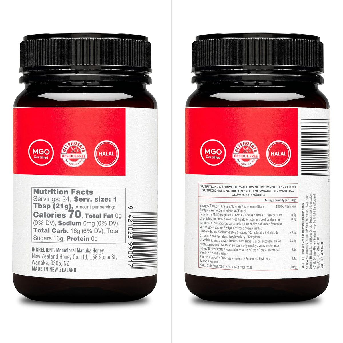 Raw Manuka Honey UMF 20+ MGO 829+ 17.6oz & UMF 15+ MGO 514+ 17.6oz I13120
