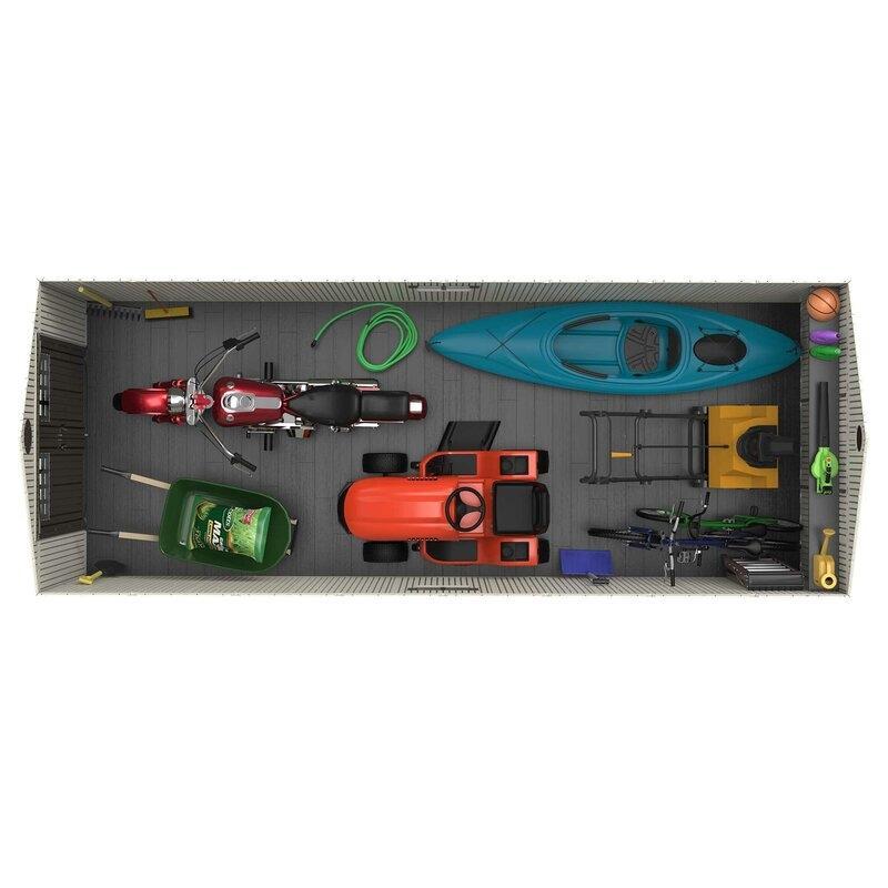 8 ft. W x 20 ft. D Plastic Storage Shed E2897