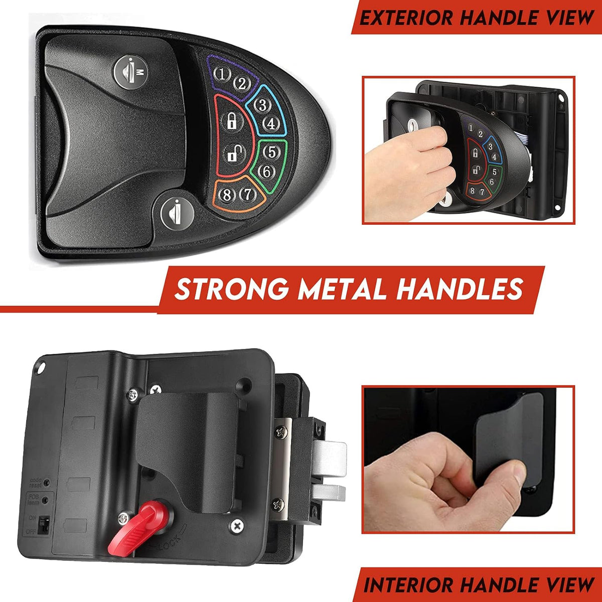 Keyless Entry RV Door Lock with Deadbolt and 2 Remote Key V516