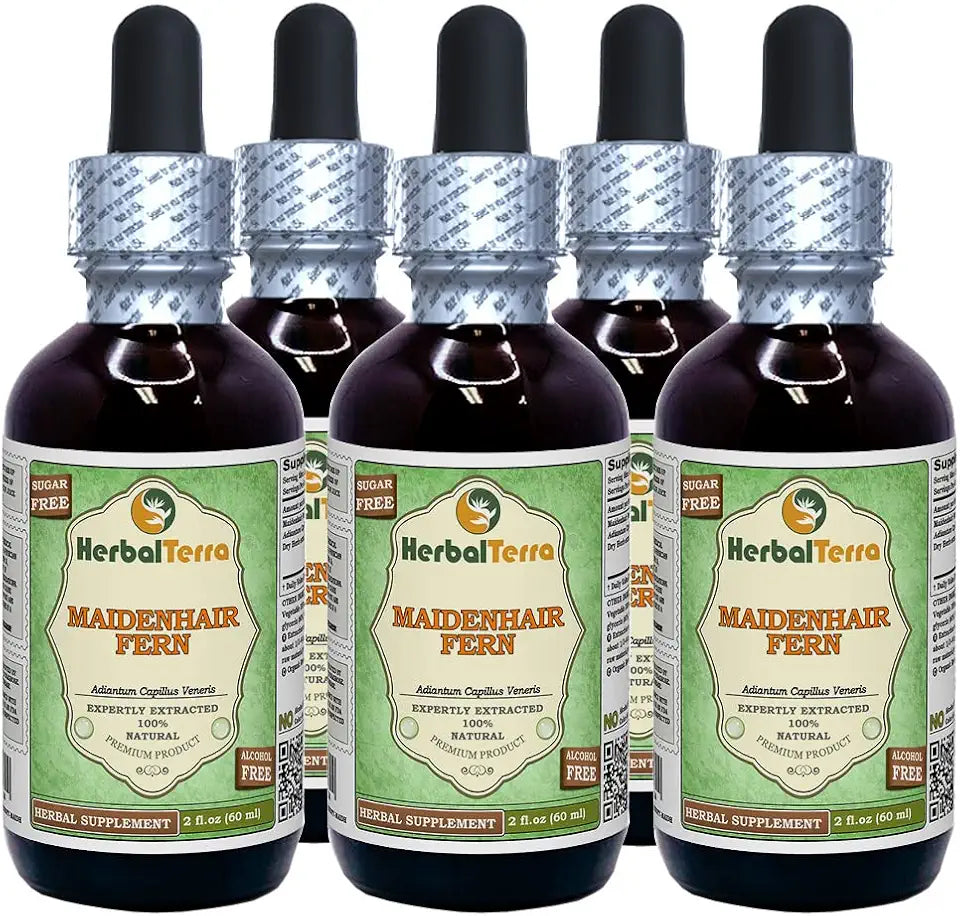 Organic Dried Maidenhair Fern Alcohol-Free Liquid Extract 5x2 fl.oz Q851