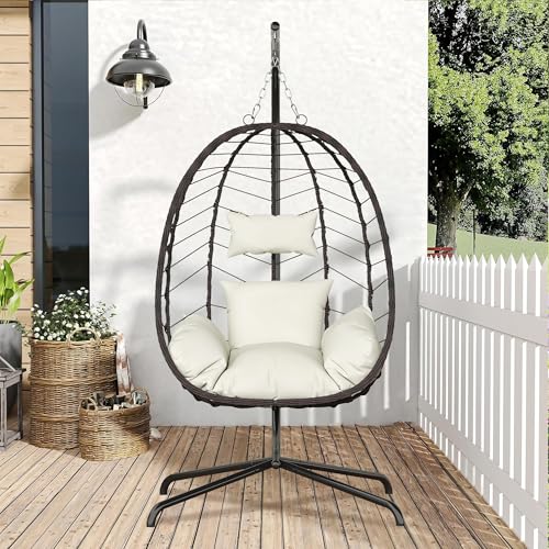 Hanging Egg Chair with Stand Cushion S35623