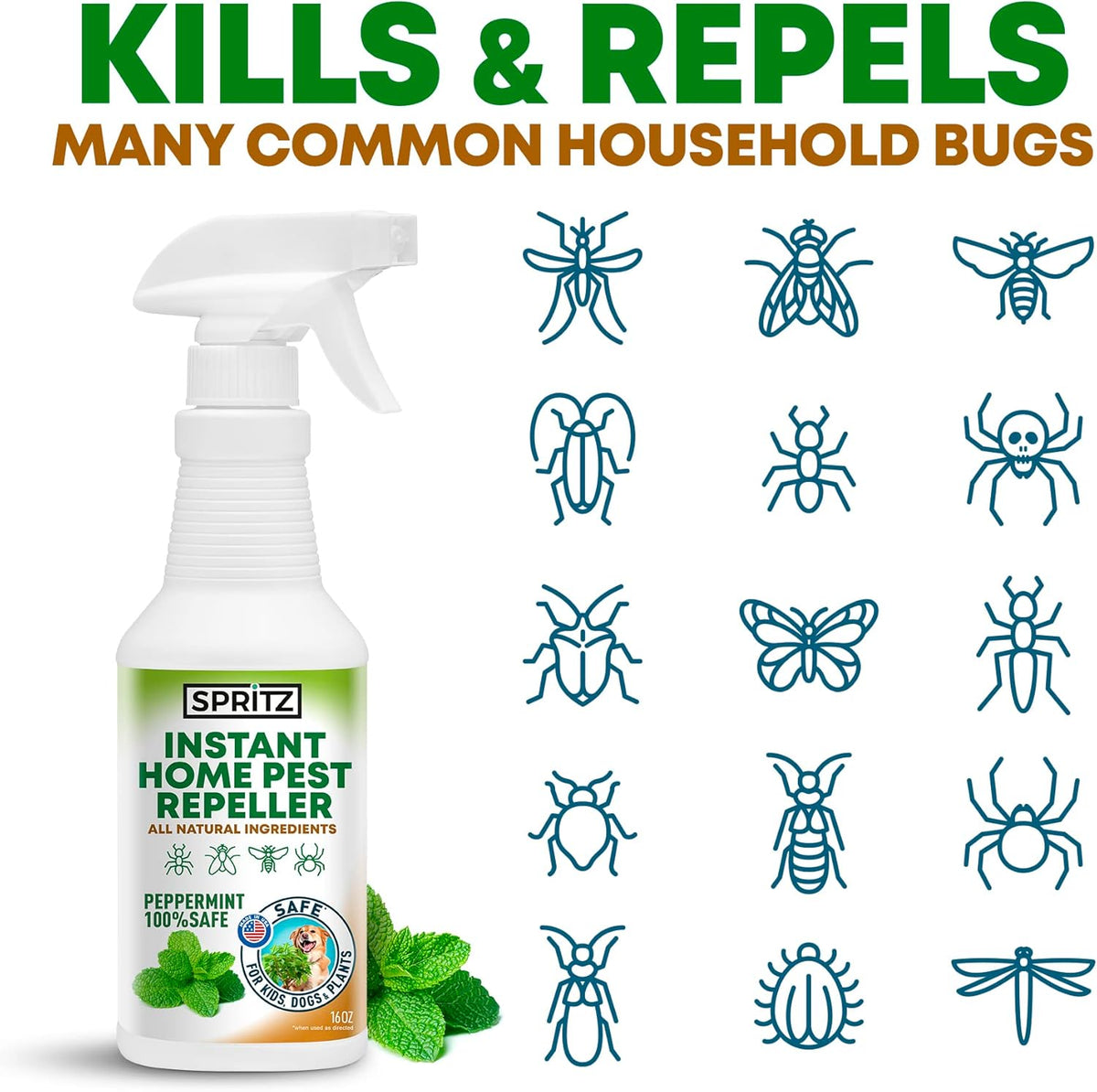 16 OZ Peppermint Oil Bug Spray F205