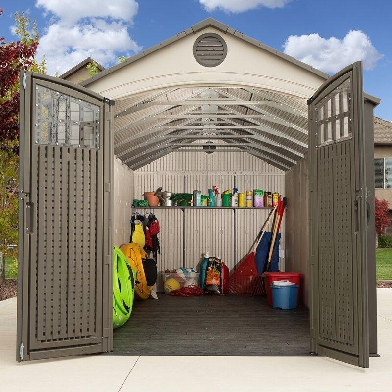 8 ft. W x 20 ft. D Plastic Storage Shed E2897
