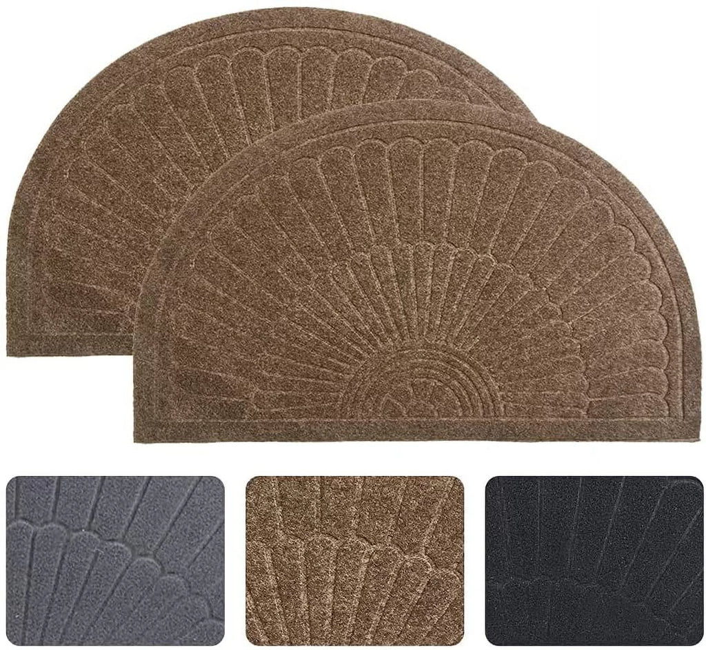 Half Round Non Slip Washable Door Mat 2pcs C98244