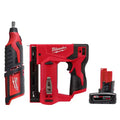 12V Cordless Rotary Tool with 3/8 in. Crown Stapler and 6.0 Ah Battery Pack V302