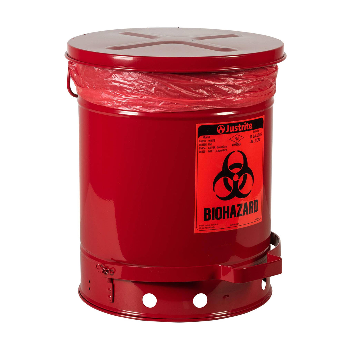 10 Gallon Red Biohazard Waste Can G78170