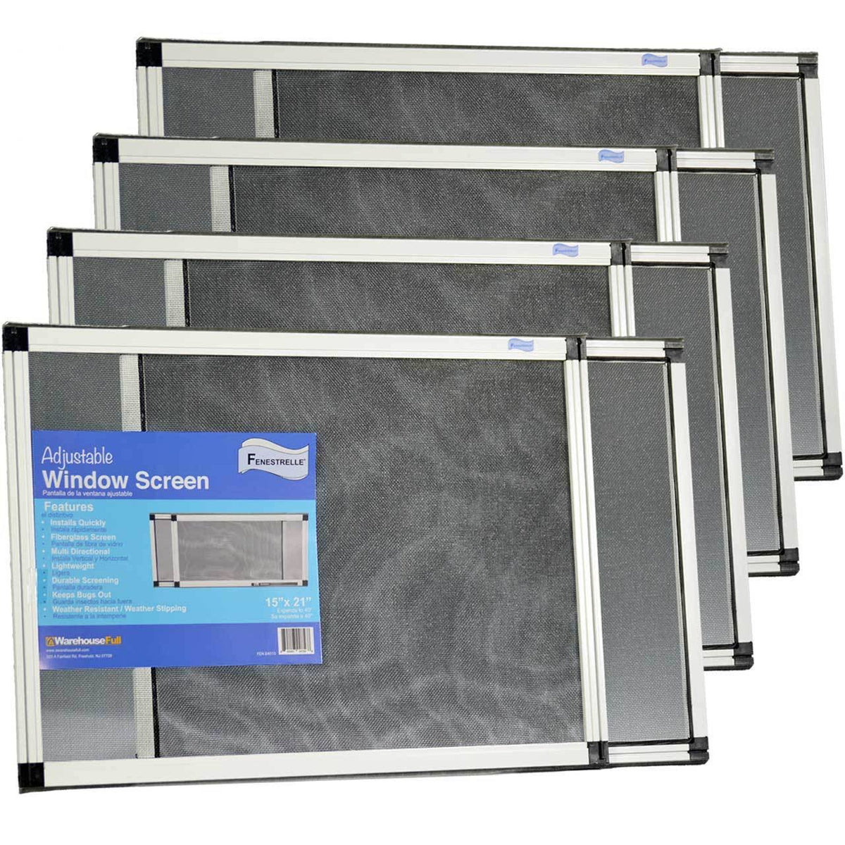 Expandable Window Screen, 2 Way Adjustable, 15 inchh x 21-40 inchw T2585