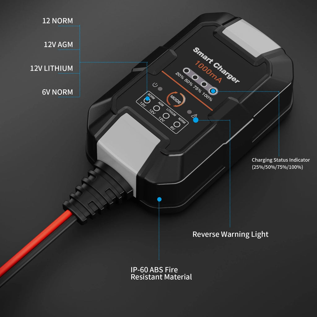 6V/12V 1A Trickle Charger Battery Maintainer I297