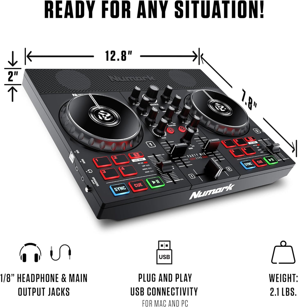 DJ Controller with Built in Speakers and DJ Mixer W97827