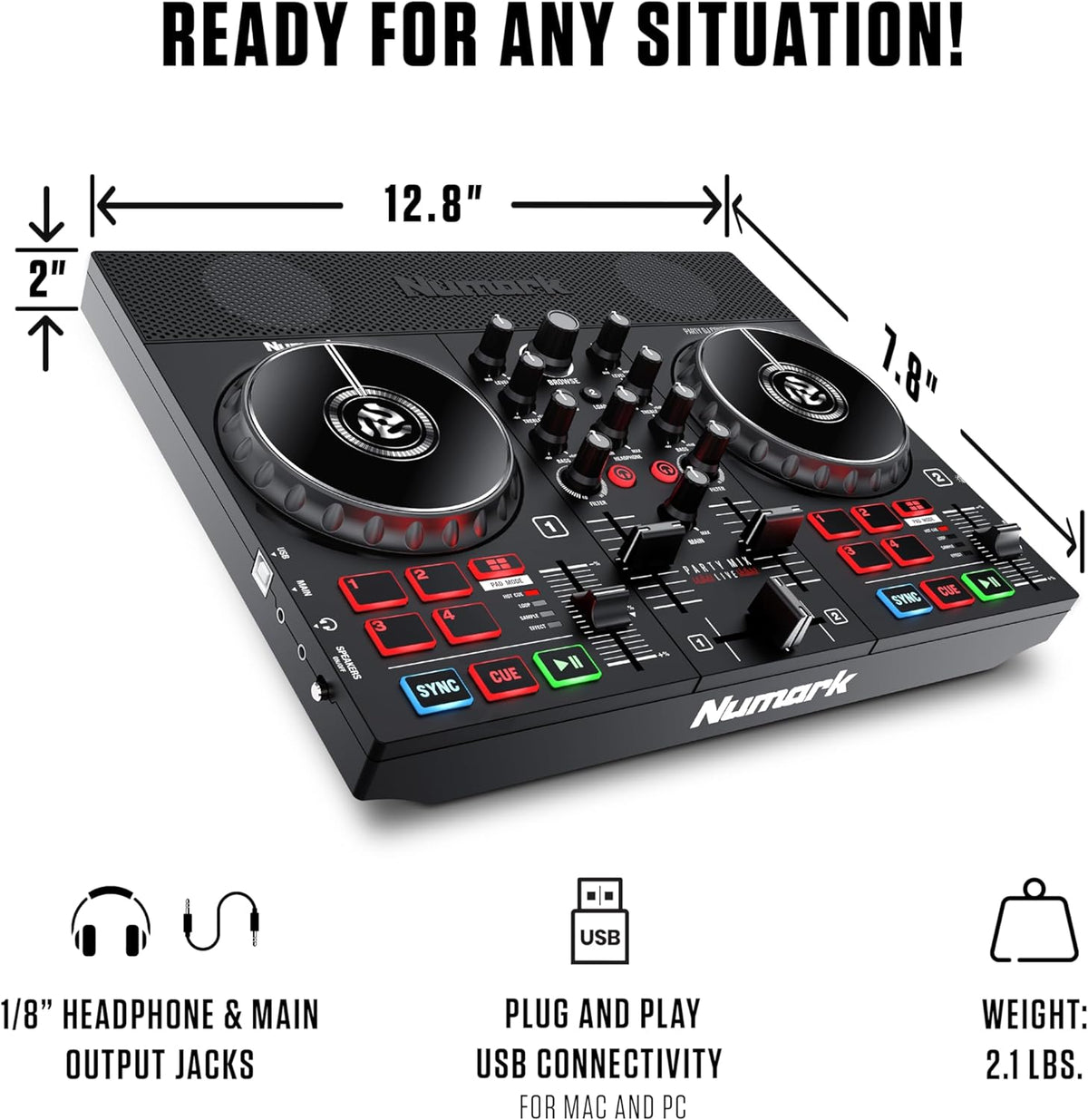 DJ Controller with Built in Speakers and DJ Mixer W97827
