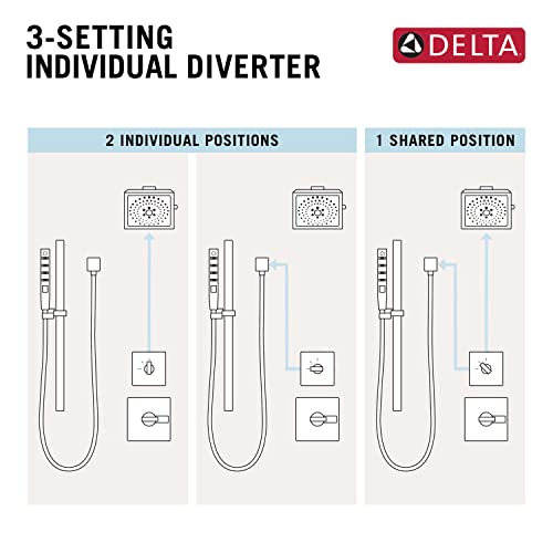 3-Setting Gold Shower System Including Shower Head, Handheld Shower, Shower Handle, Shower Diverter and Shower Valve Kit, Champagne Bronze U43231