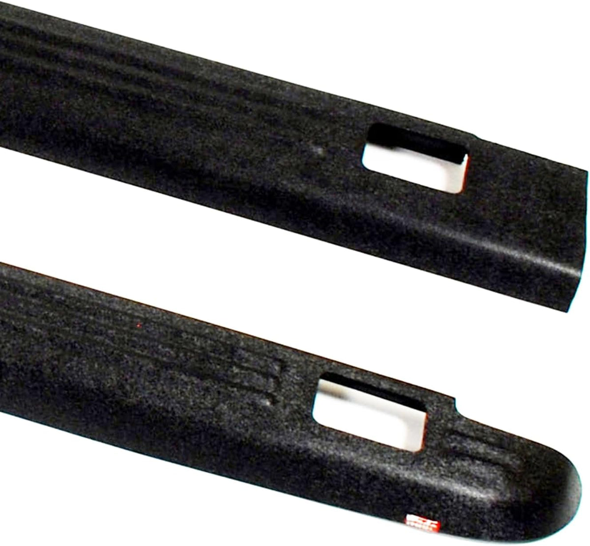 Black Ribbed Truck Bed Rail Caps Set of 2 T4184