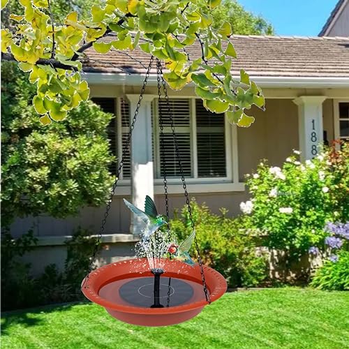 16 inch Green Hanging Bird Bath Bowl with Black Chains A6628