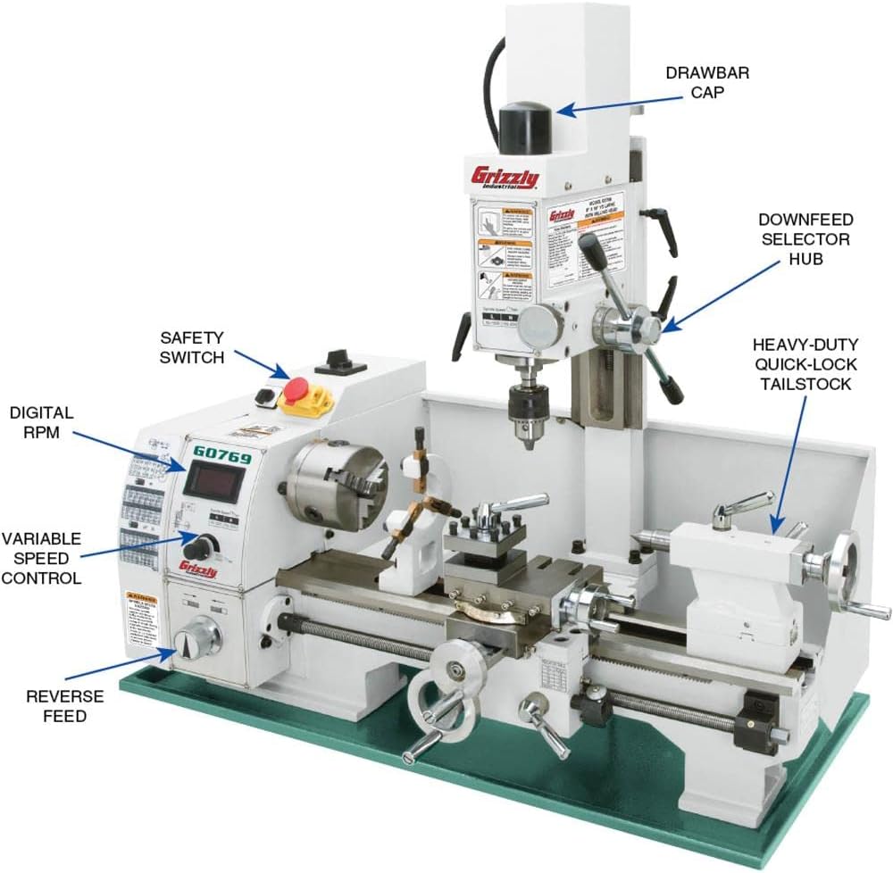 8" x 16" Variable-Speed Combination Lathe/Mill Z1989