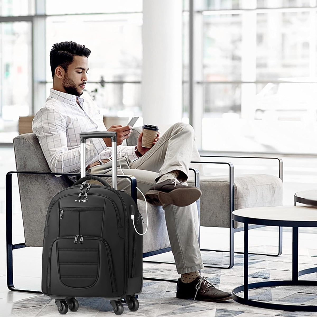 16 Inch Water Resistant Underseat Carry On Luggage with Spinner Wheels L83242