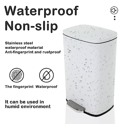 50 Liter Stainless Steel Trash Can with Lid and Foot Pedal D52031