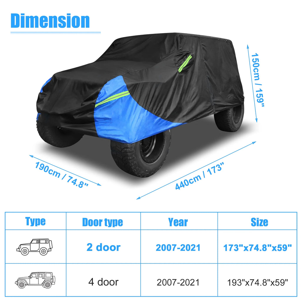 210D Black Blue Car Cover Y4526